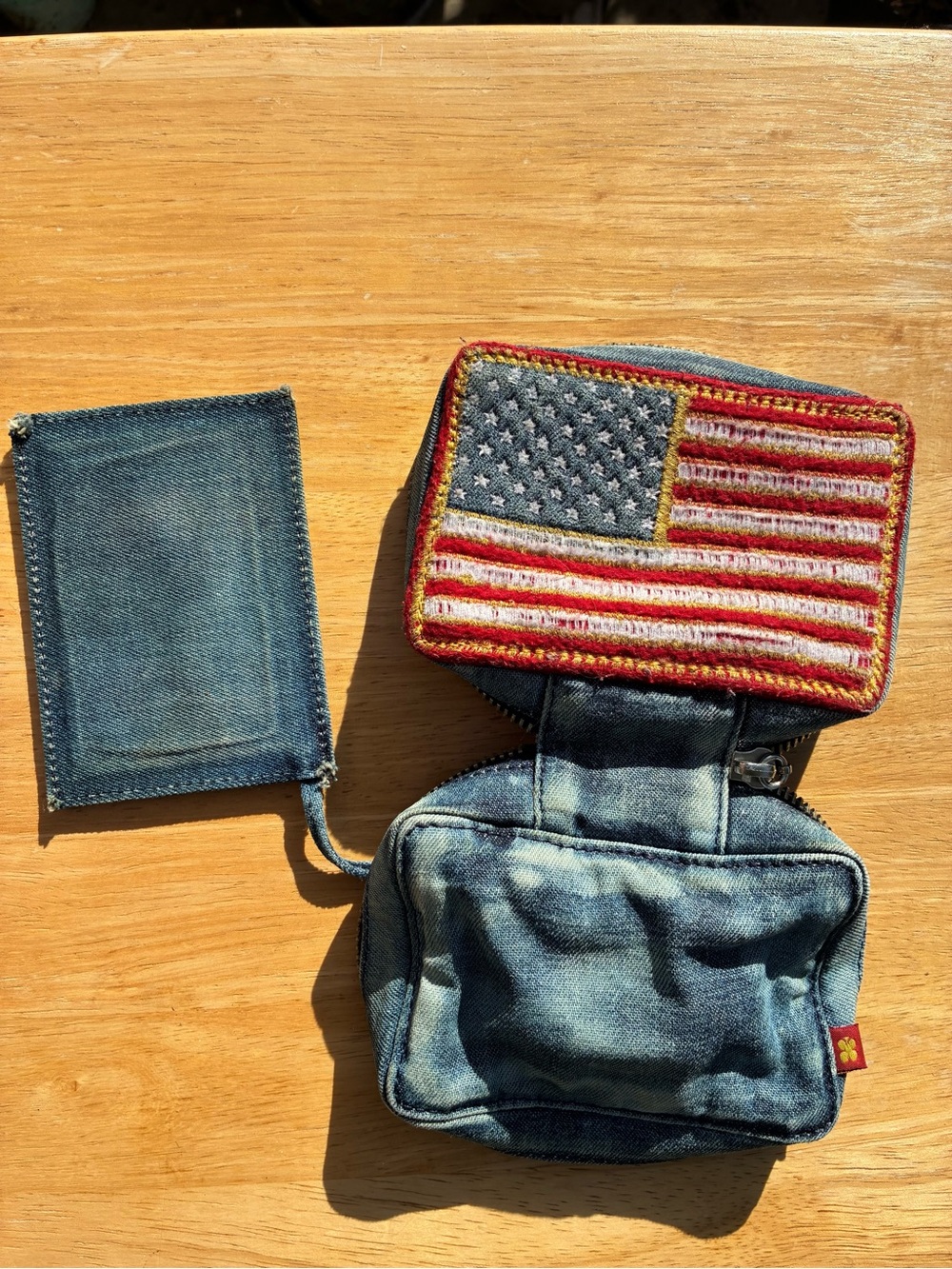 Lucky Brand Denim and American Flag Pouch